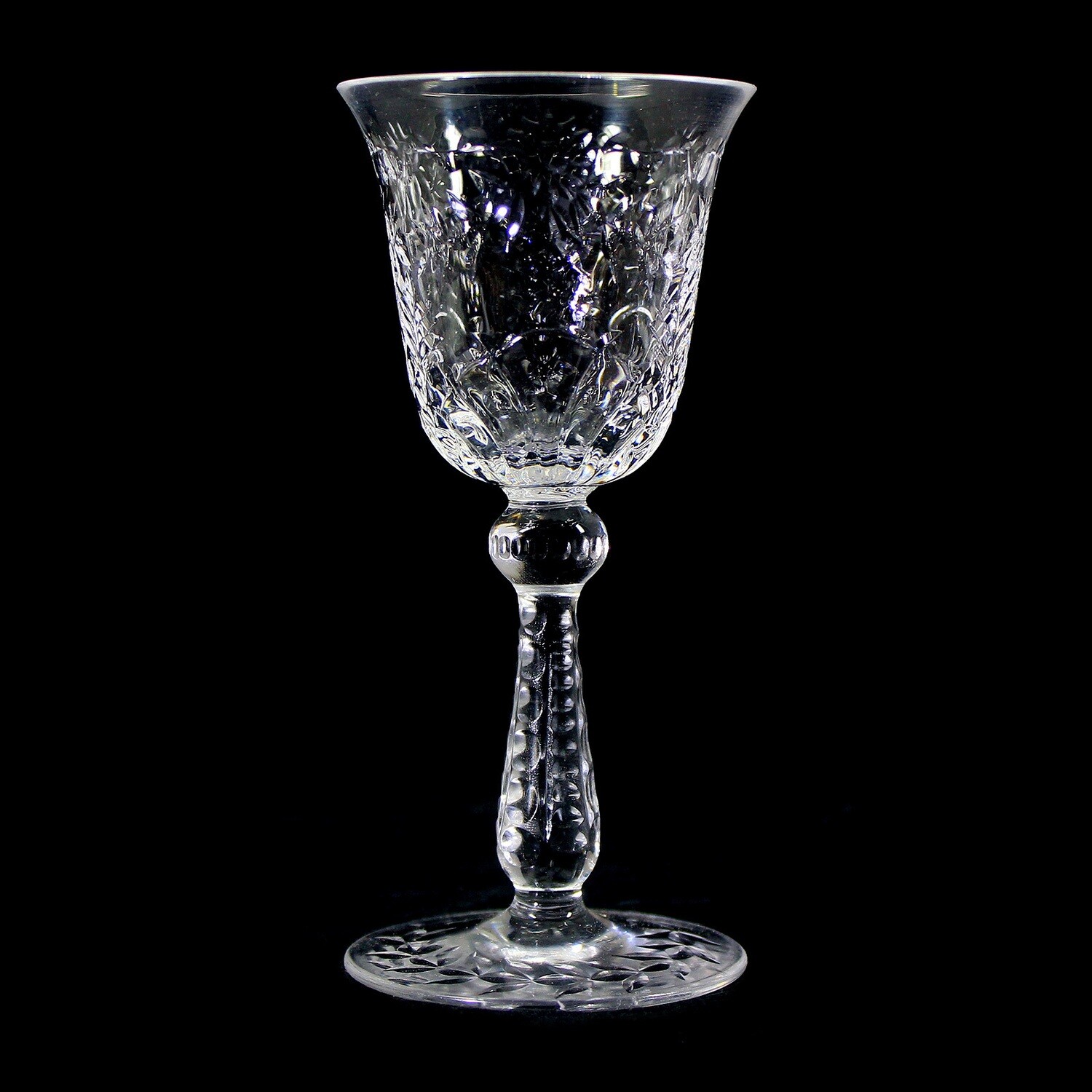Liqueur glass with flower garlands, Josephinenhütte, Stefanie service around 1900