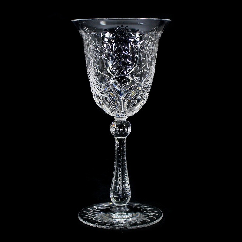 6 wine glasses with flower garlands, Josephinenhütte, Service Stefanie, around 1900