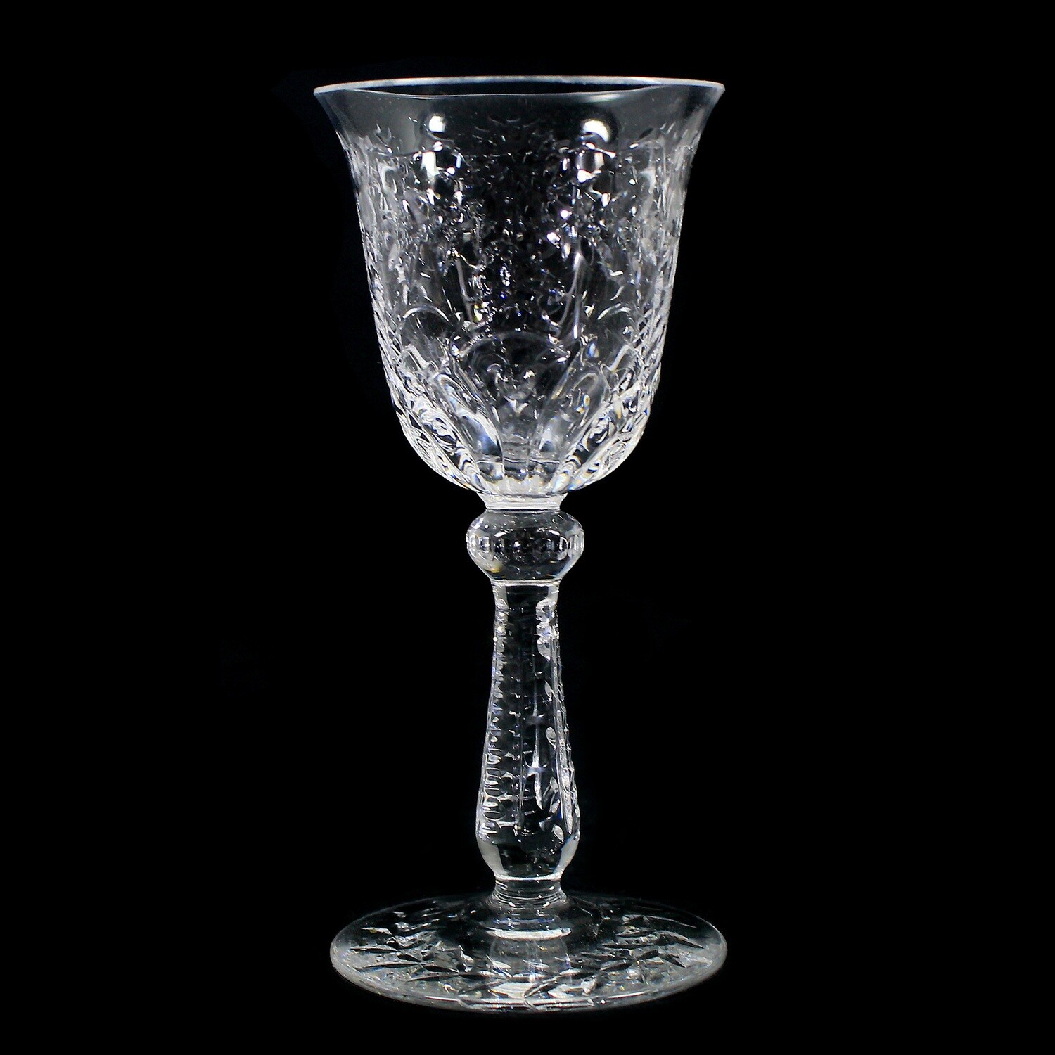 Southern wine glass with flower garlands, Josephinenhütte, Service Stefanie around 1900