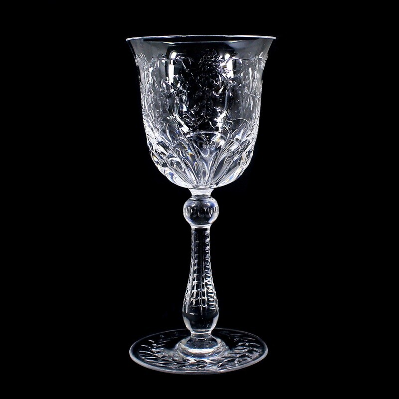 Wine glass with flower garlands, Josephinenhütte, Stefanie service around 1900 ​