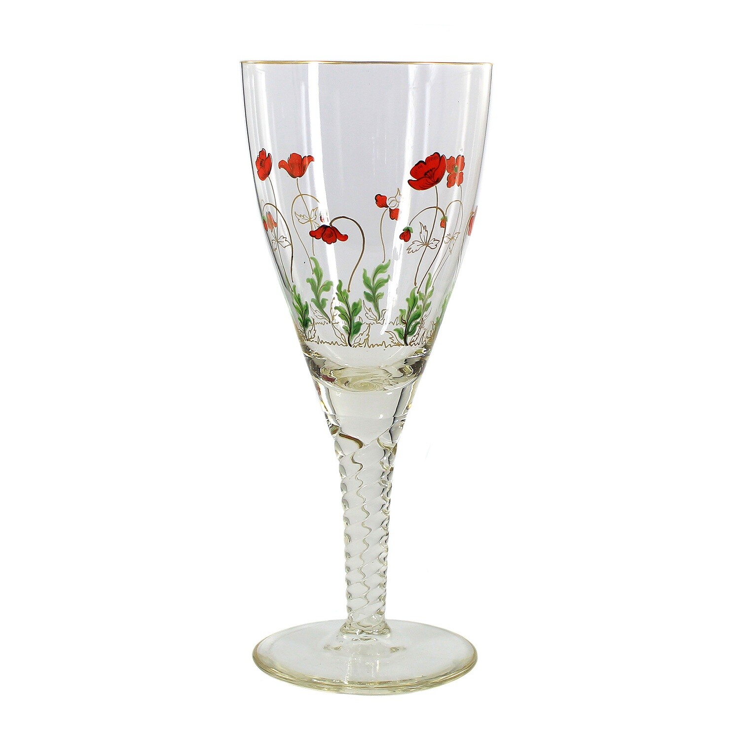 Cup with poppy flower decoration in gold and enamel painting, Josephinenhütte around 1900