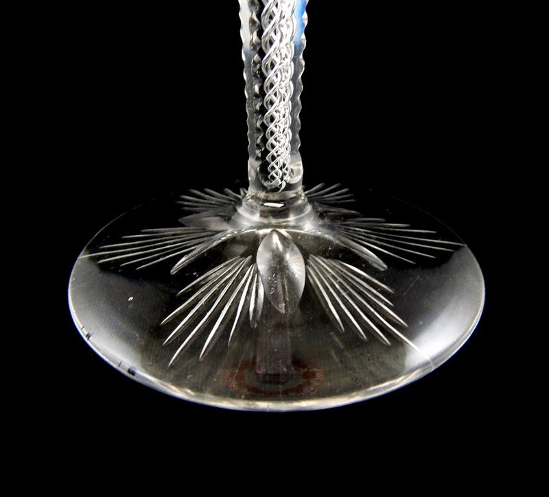 Stem glass with overlay &amp; air filigree, Josephinenhütte around 1910-20