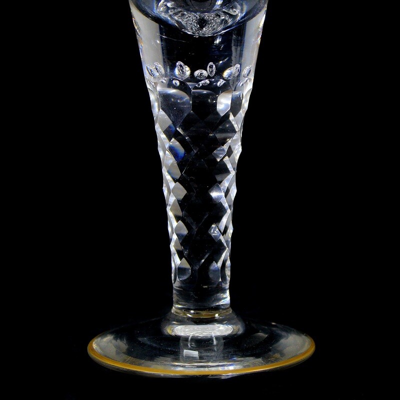 28cm high cup with inset. Bubbles and engraved coat of arms, Josephinenhütte