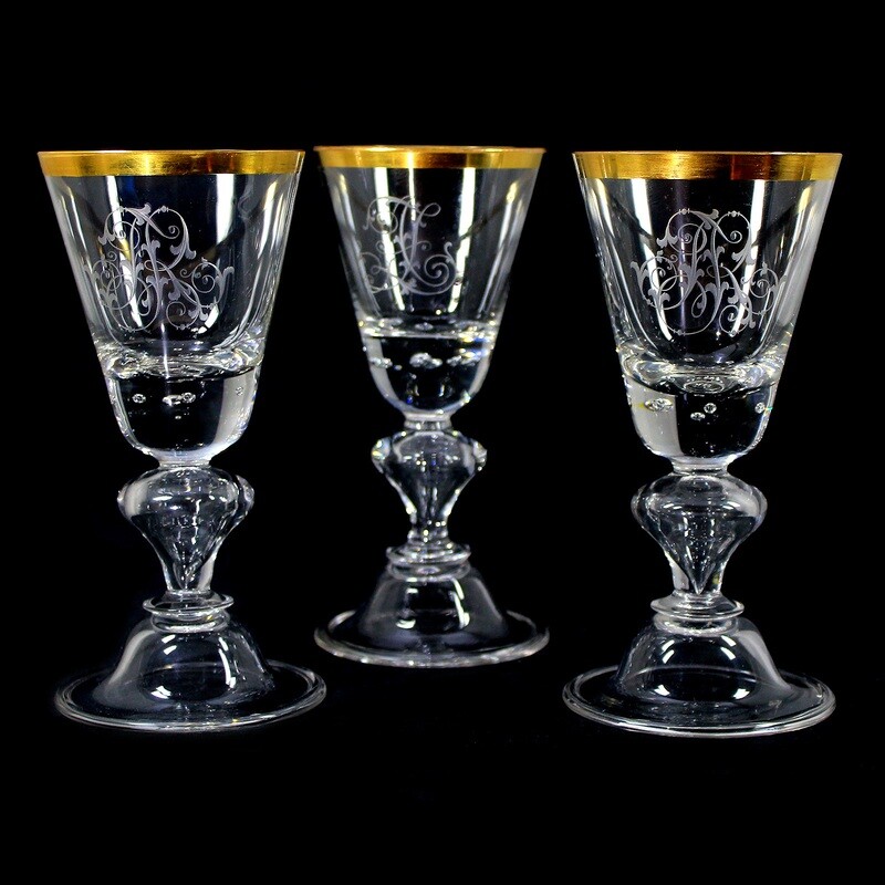 1st of 3. Cup with bell base and pierced air beads, designed by A. Gerlach