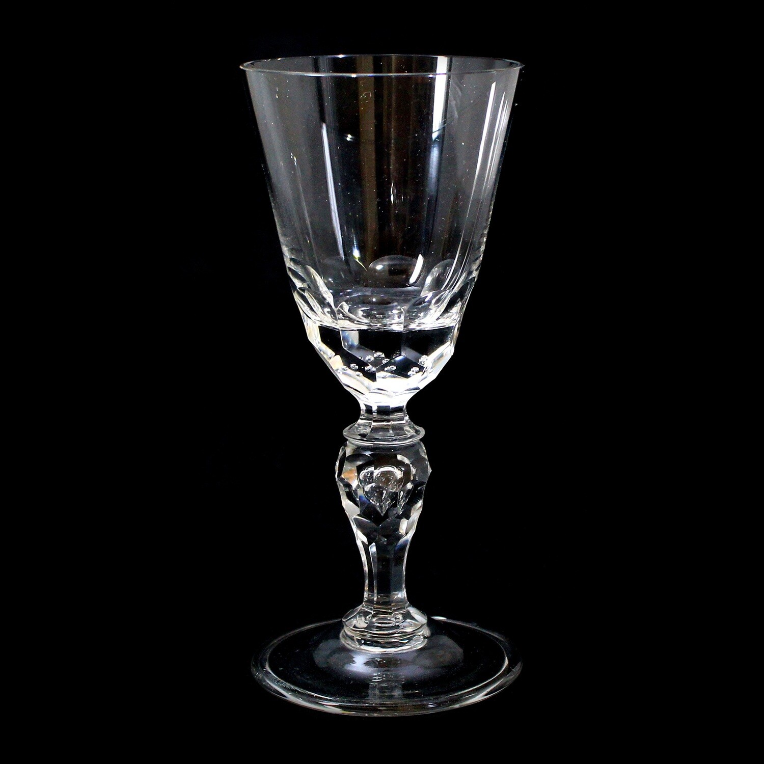Cup glass with folded edge and pierced air beads, Josephinenhütte