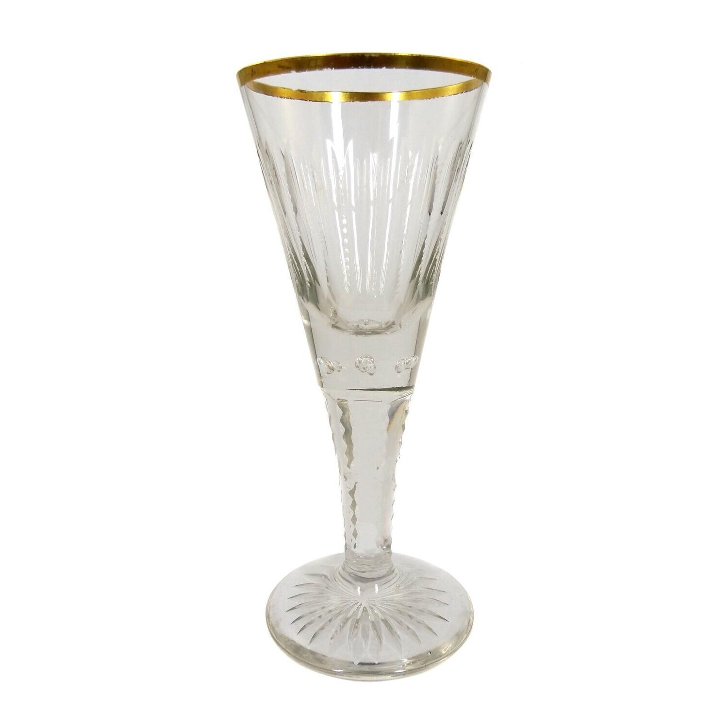 Small cup with pierced air bubbles &amp; decorative cut decoration, Josephinenhütte