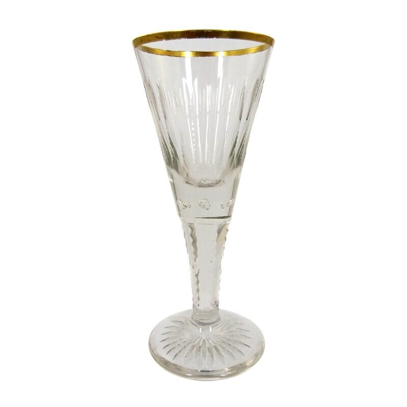 Small cup with pierced air bubbles &amp; decorative cut decoration, Josephinenhütte