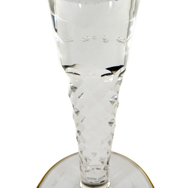 Large cup with prism-faceted shaft, Josephinenhütte, A.Gerlach around 1900