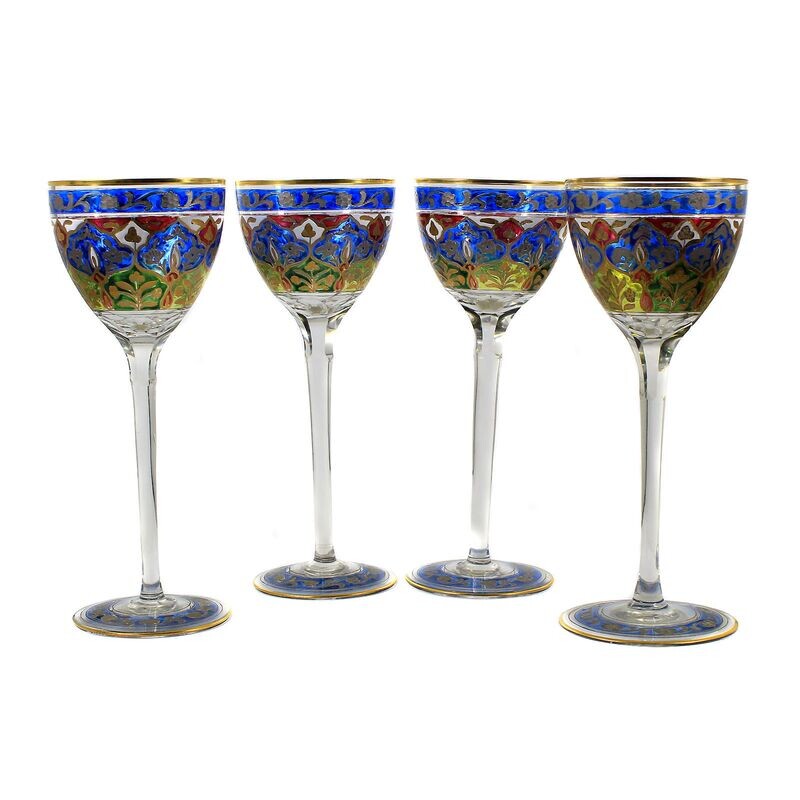 4 Jodhpur stem glasses, Fritz Heckert, designed by Franz Reuleaux around 1900