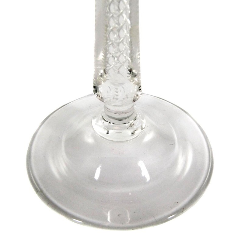 Stem glass with overlay and air filigree, Josephinenhütte around 1920