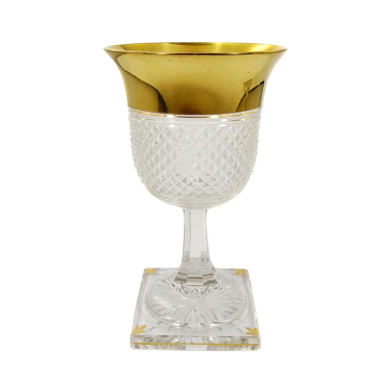 Cup with brilliant cut &amp; wide gold rim, Josephinenhütte, Viktoria