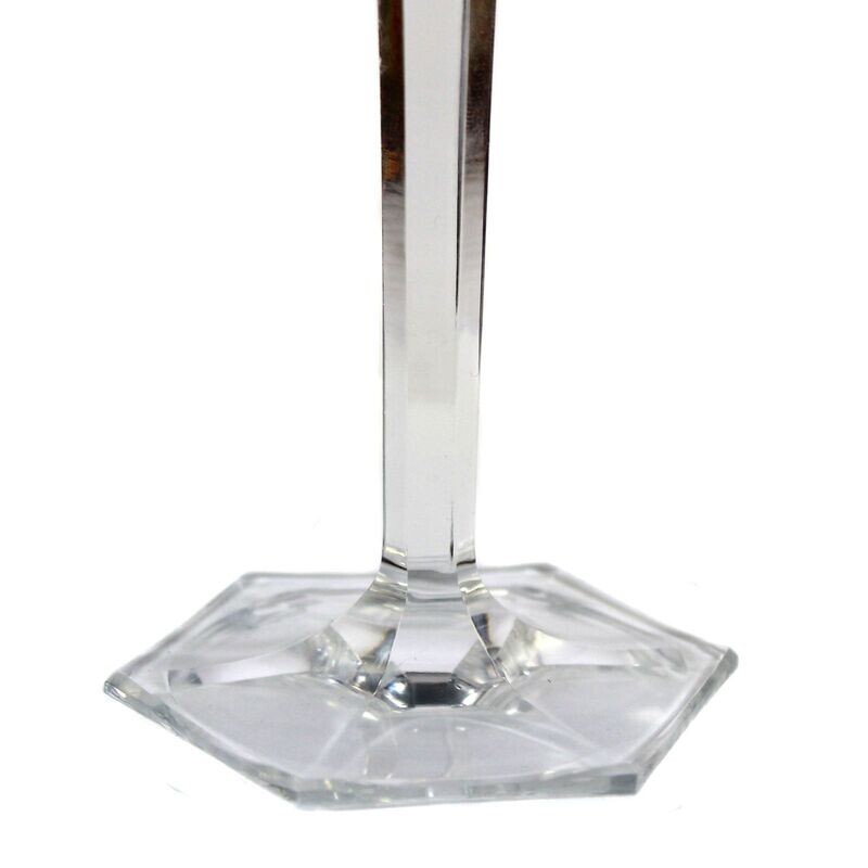 Stem glass with faceted stand, overlaid bowl with spheres, Josephinenhütte