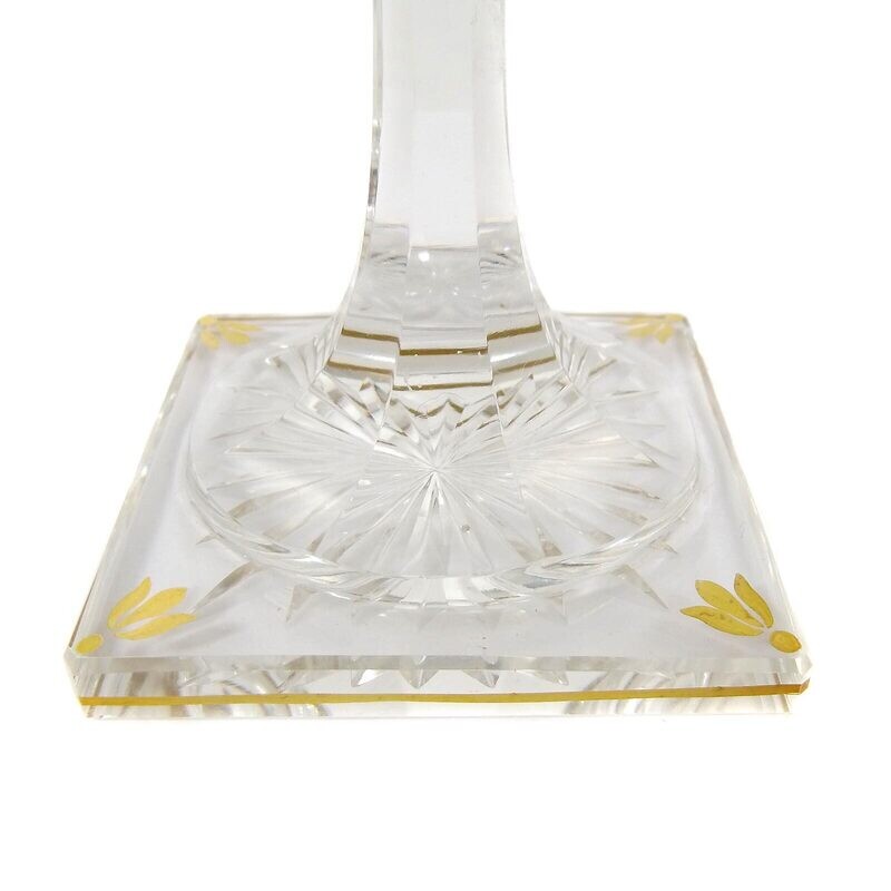 6 wine glasses with brilliant cut &amp; wide gold rim, Josephinenhütte