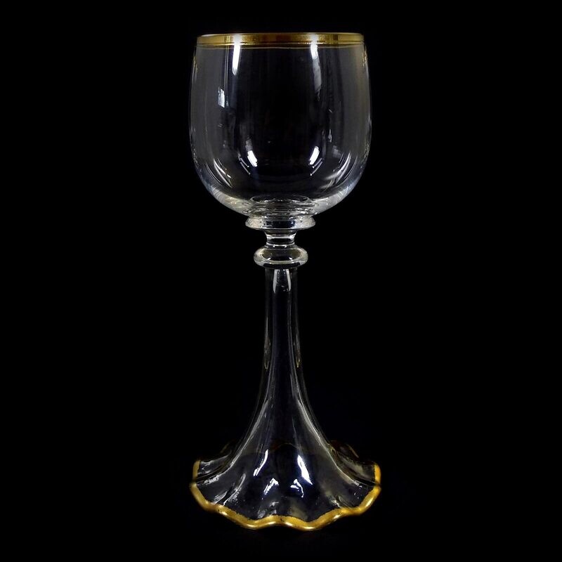 1st of 3. Wine glass with wave-shaped base, Josephinenhütte Service 1300 around 1900