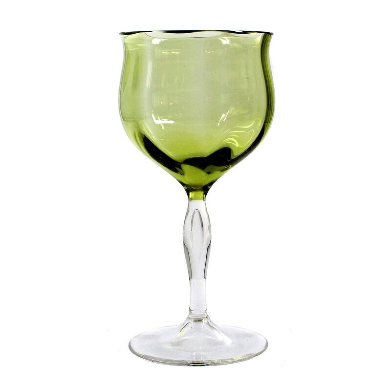 Stem glass with an optically ribbed bowl, Josephinenhütte, designed by Franz Pohl