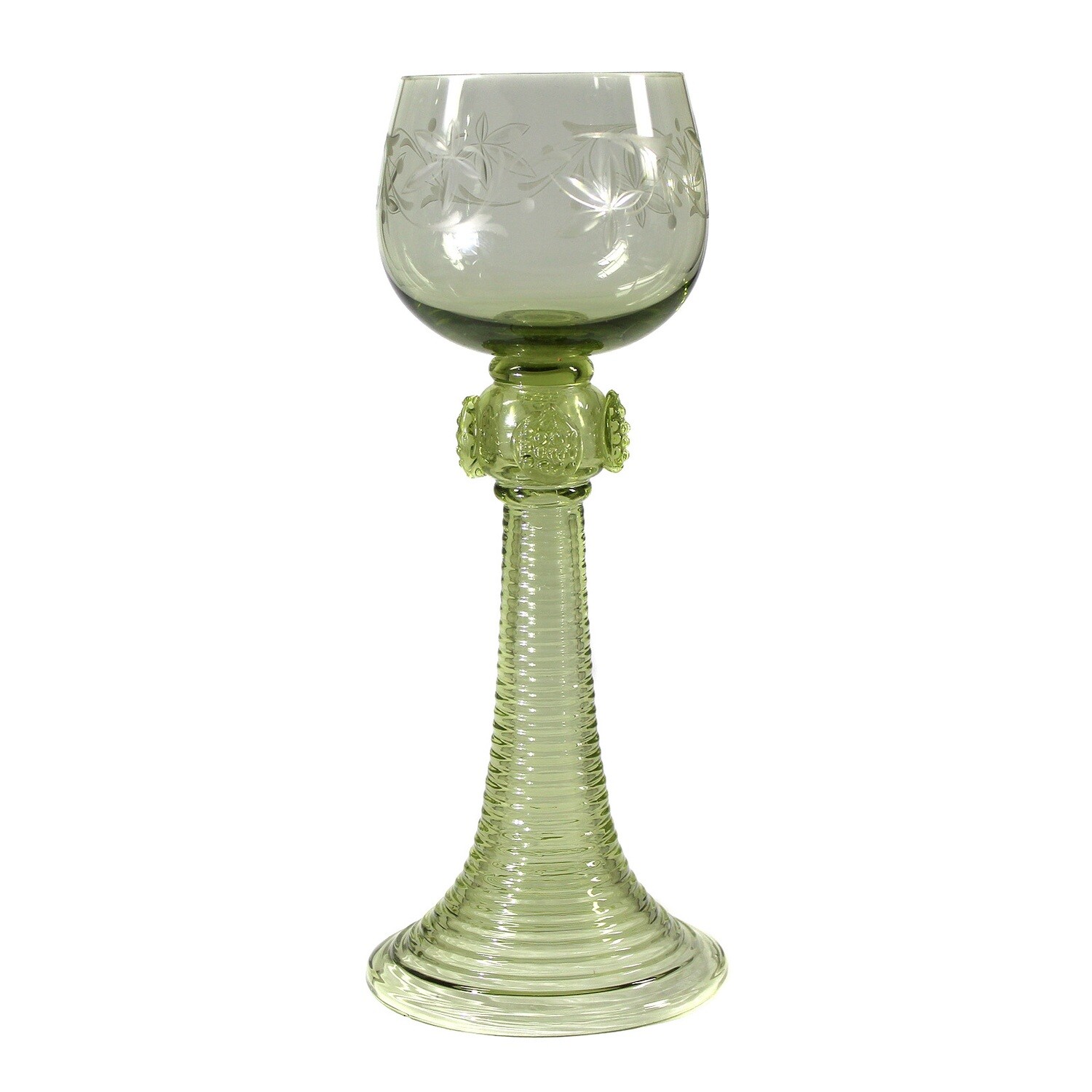 Roman made of light green glass with berry soup, Josephinenhütte, designed by F. Pohl