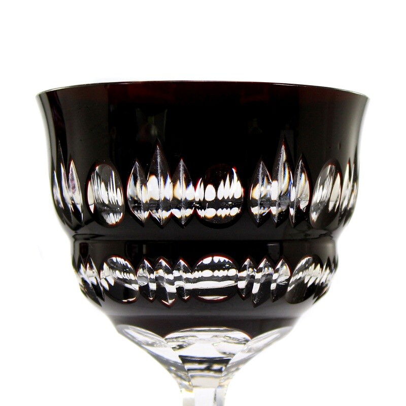 Stem glass with a ruby-colored cup, Rohrbach and Böhme around 1910