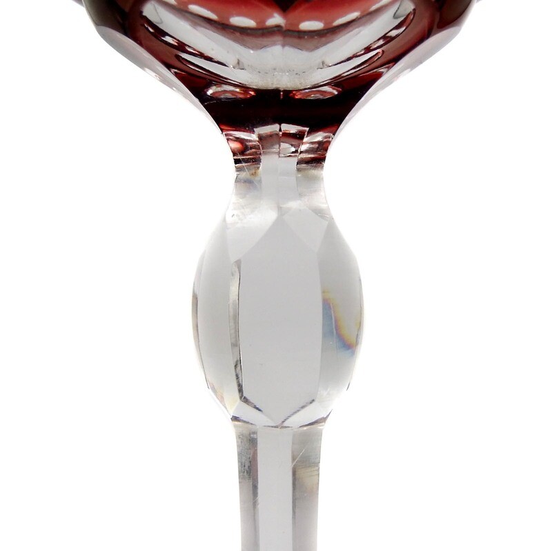 Stem glass with a ruby-colored cup, Rohrbach and Böhme around 1910
