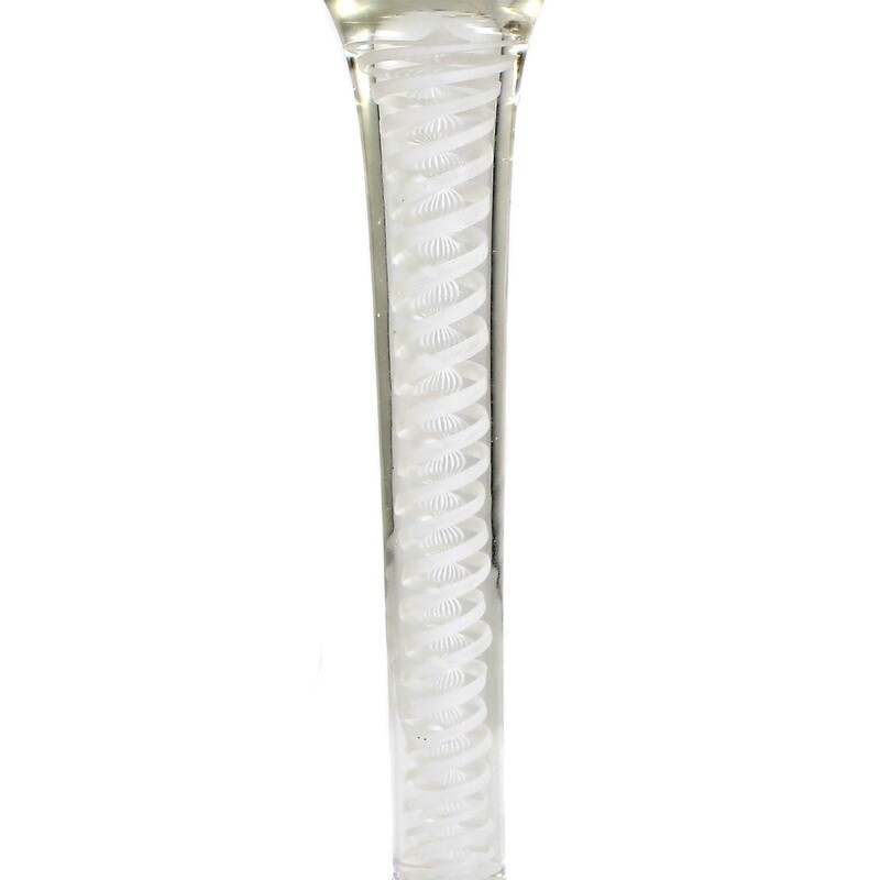 Thread glass cup with white lace filigree, Josephinenhütte, Goedecke around 1900