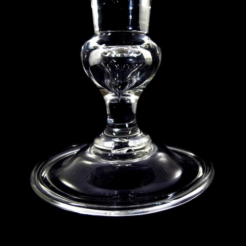 Goblet with gold rim, air beads in node &amp; shaft, Josephinenhütte