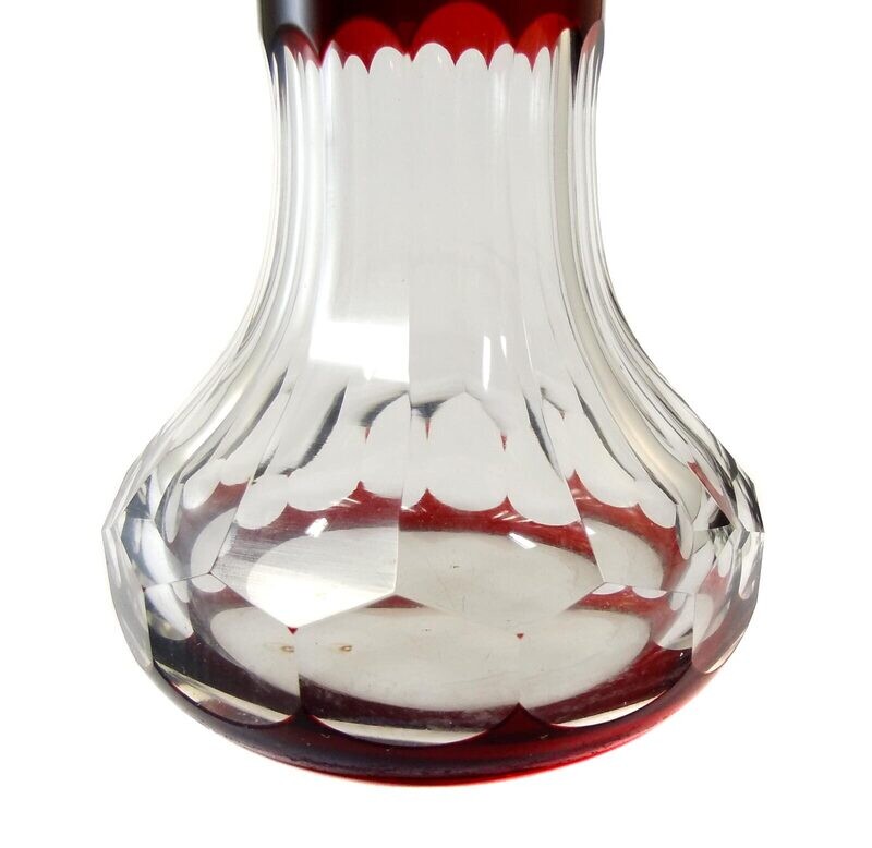 Large vase made of high-quality lead crystal with overlay, Fritz Heckert / Ehring