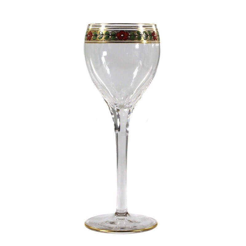 Stem glass with decoration in gold and enamel painting, Fritz Heckert around 1900