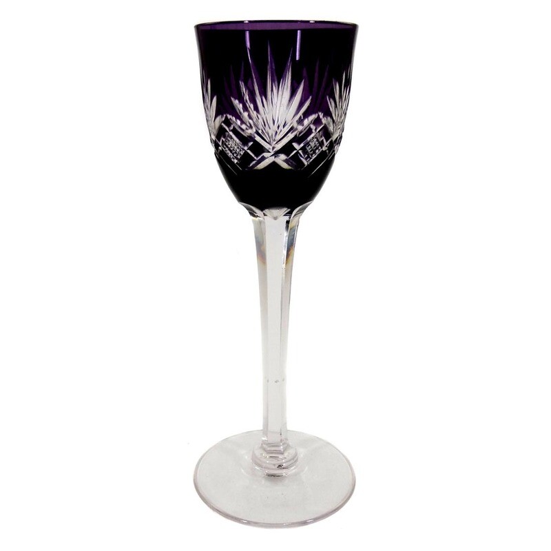 Madeira glass / stemmed glass with overlay, Fritz Heckert, designed by M. Ehring around 1911