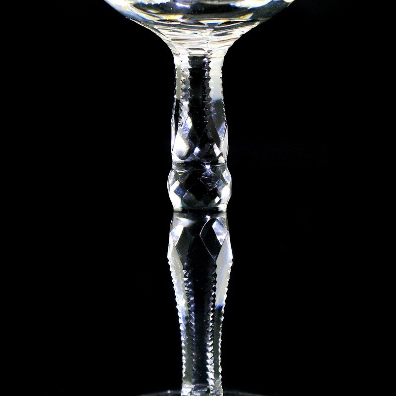 Stem glass made of colorless crystal glass with decorative cut, Fritz Heckert around 1910