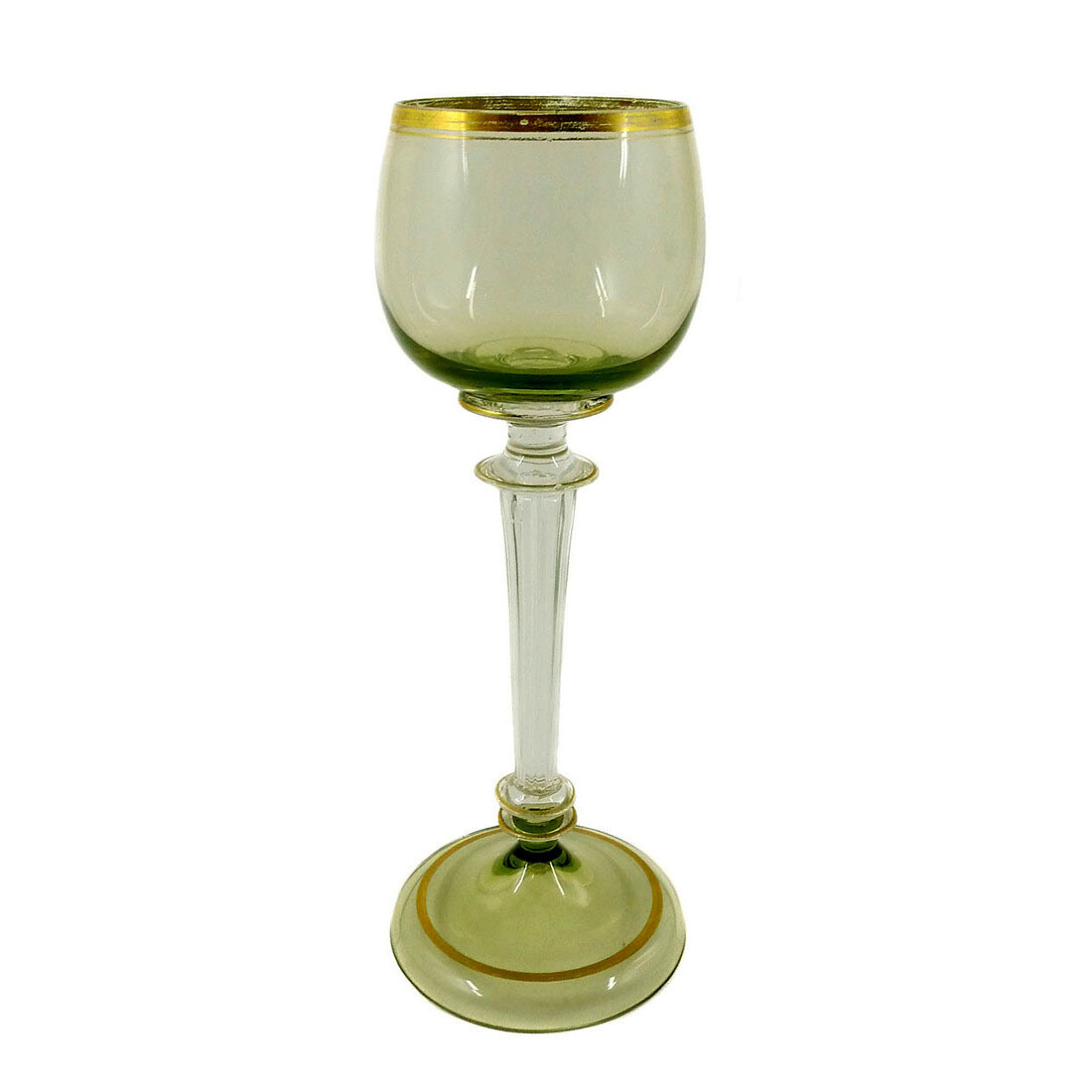 Stem glass with a cup containing uranium, Fritz Heckert, designed by L. Sütterlin around 1903
