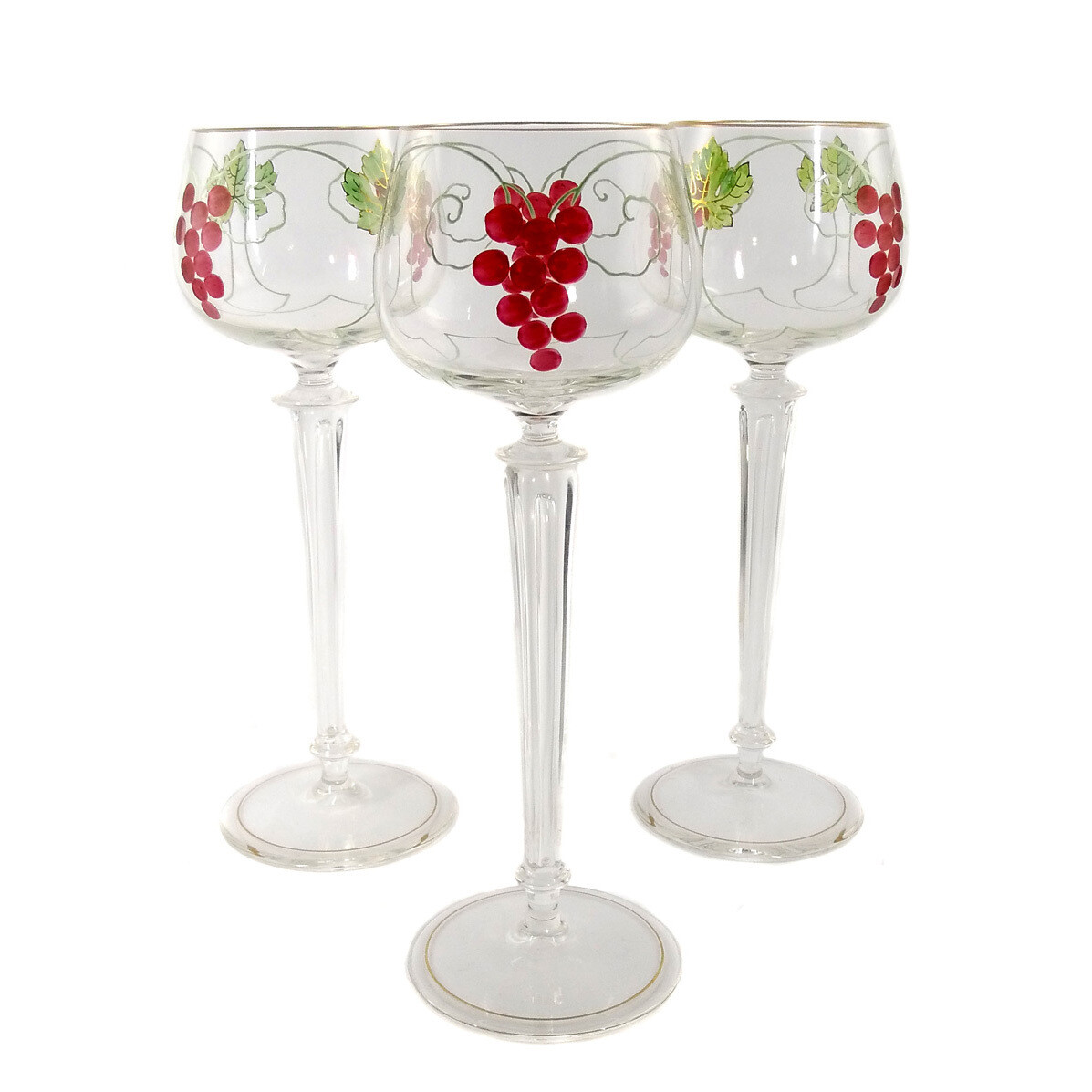 1st of 2. Stem glass with enamel painting, Fritz Heckert, designed by Ludwig Sütterlin