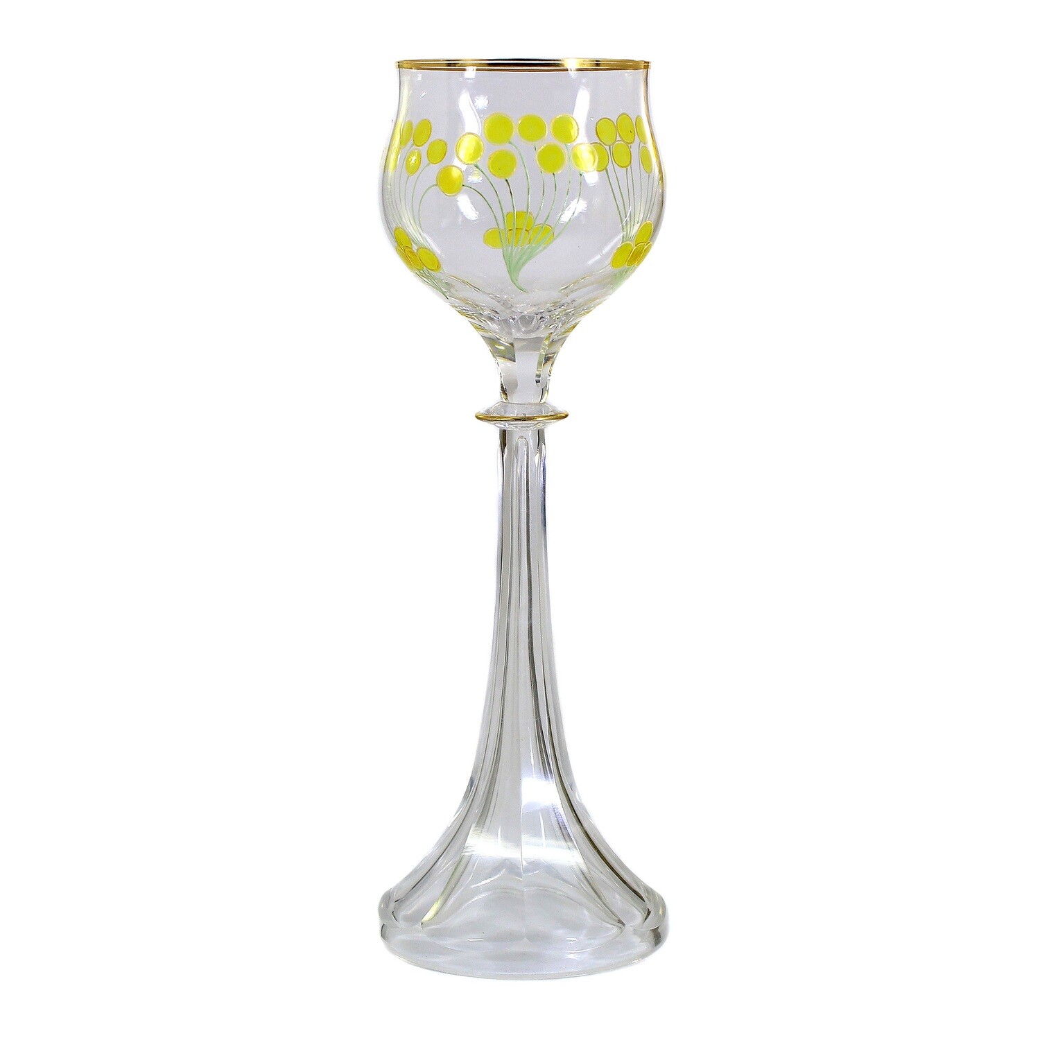 Wine glass with transparent and relief enamel, Fritz Heckert, designed by Sütterlin