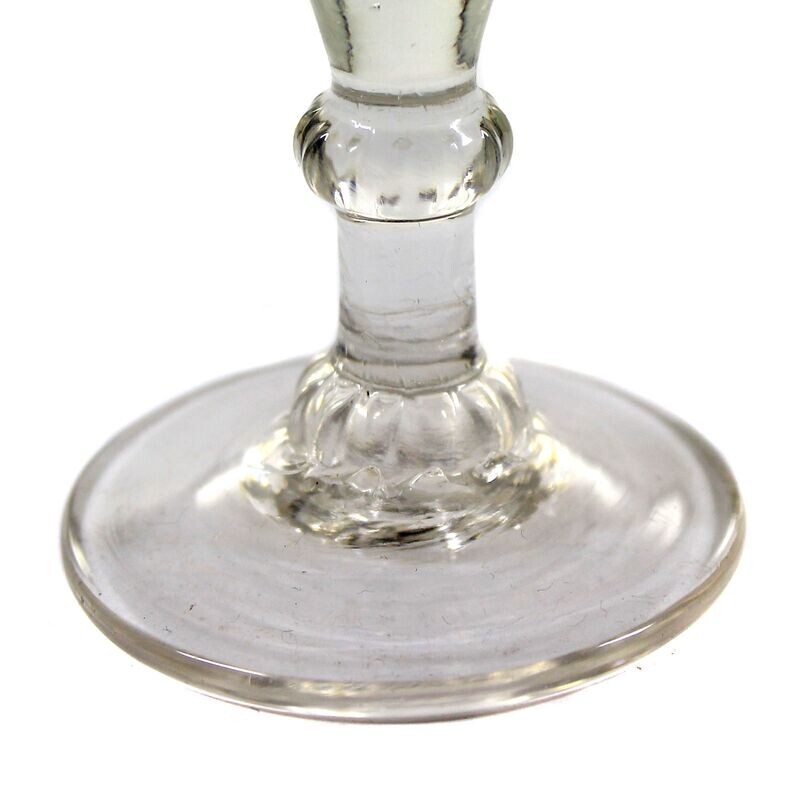 Goblet glass with optically ribbed cup, France or Belgium, beginning. 19th century