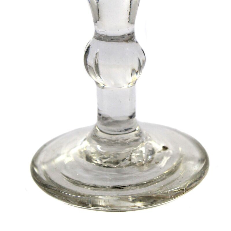 Goblet glass with optically ribbed cup, France or Belgium, beginning. 19th century