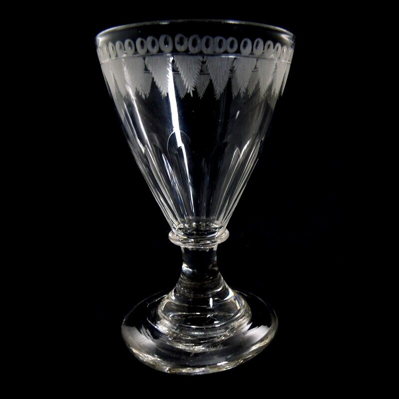 Goblet with pointed leaf border, Norway, 1st half of the 19th century.