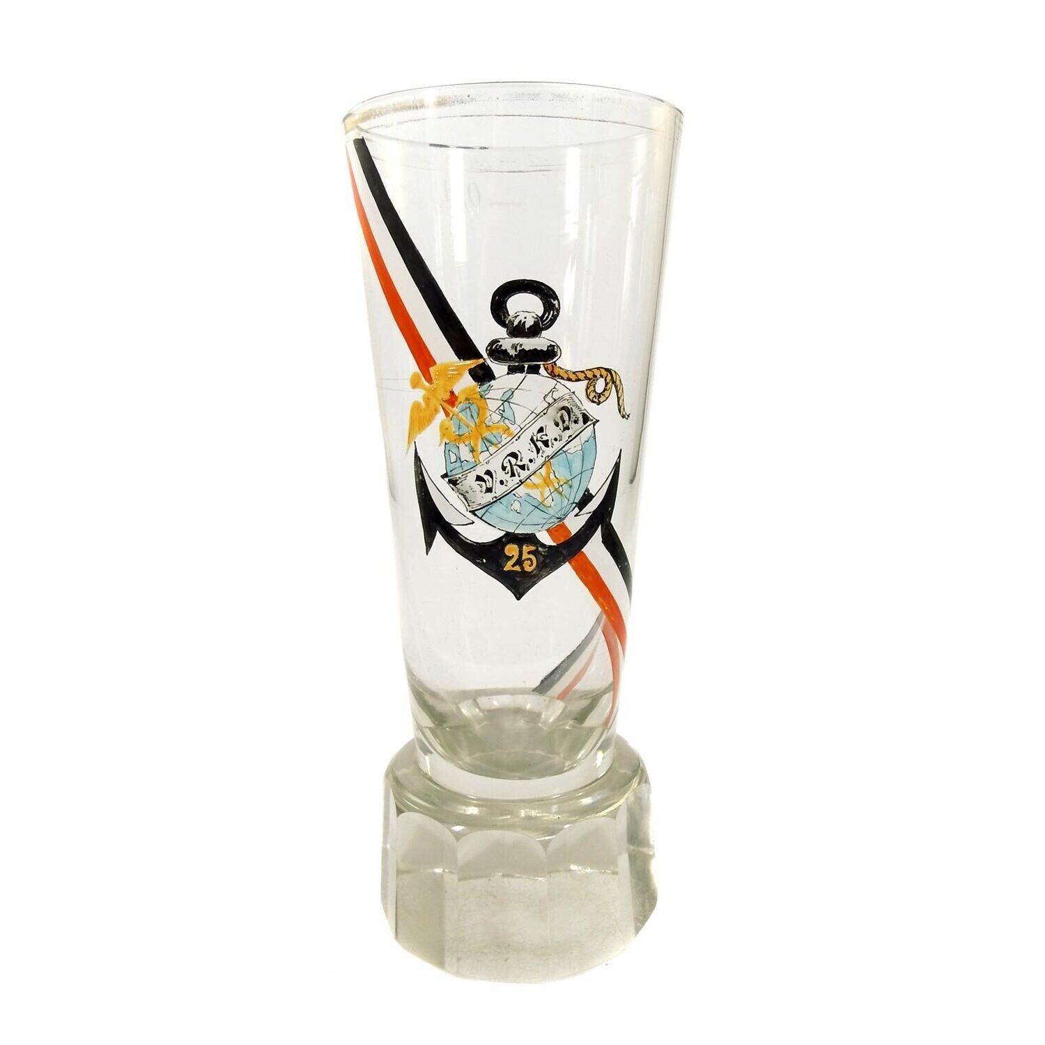 Large Studentika beer stick / cannon with enameled coat of arms around 1900, V.R.K.D.