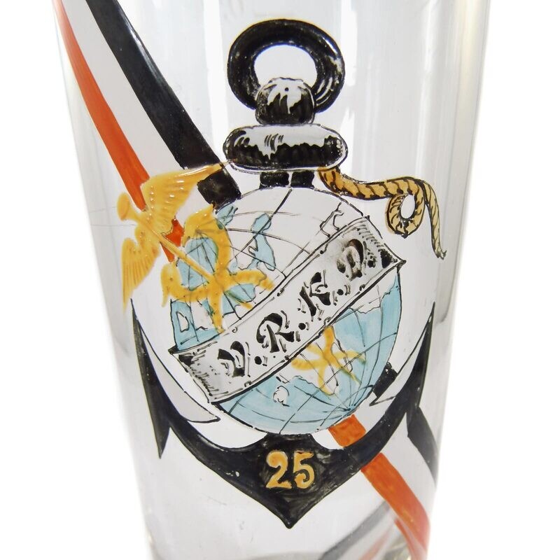 Large Studentika beer stick / cannon with enameled coat of arms around 1900, V.R.K.D.