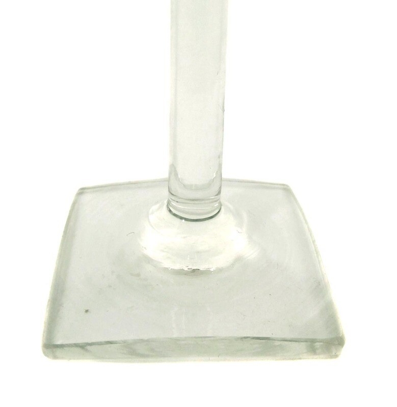 Stem glass with square plinth and silhouette silhouette around 1910
