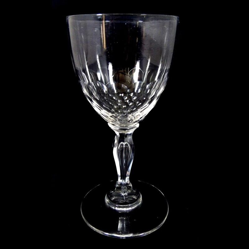 1st of 3. Southern wine glass, shaft with pierced air bubble, Val St. Lambert