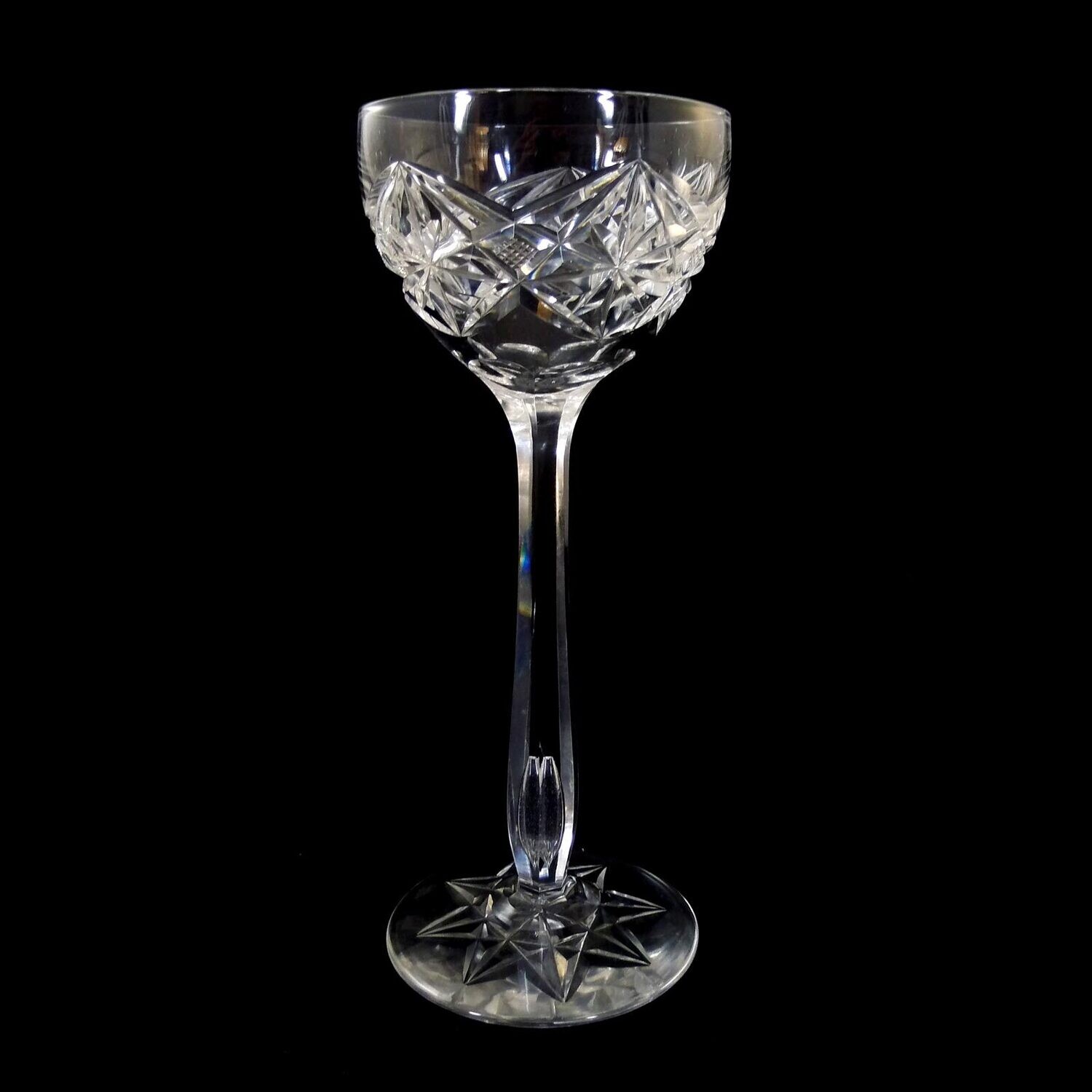 1st of 6. Stem glass made of crystal glass, Etna series, Val St. Lambert around 1920-25