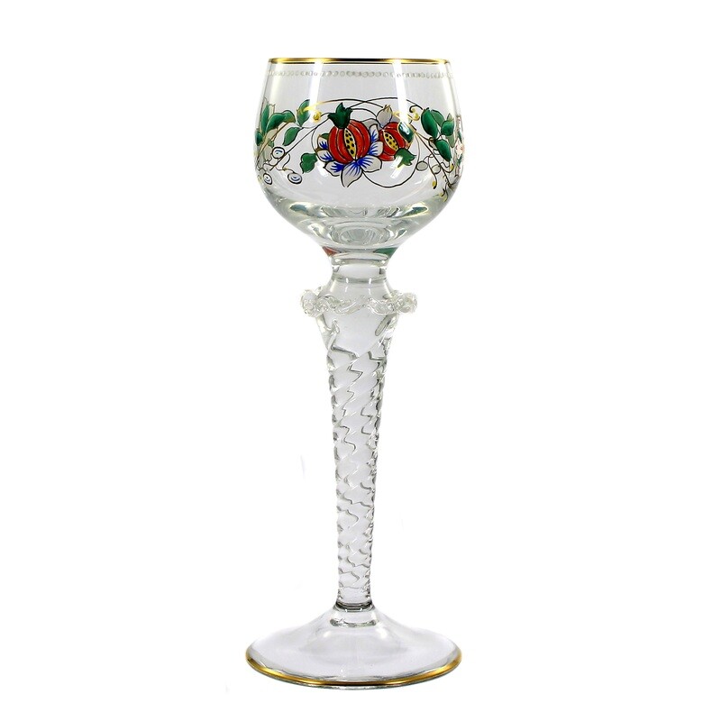 1st of 3. Theresienthal Romans with enamel decoration, form Palais, decoration of wreath of flowers