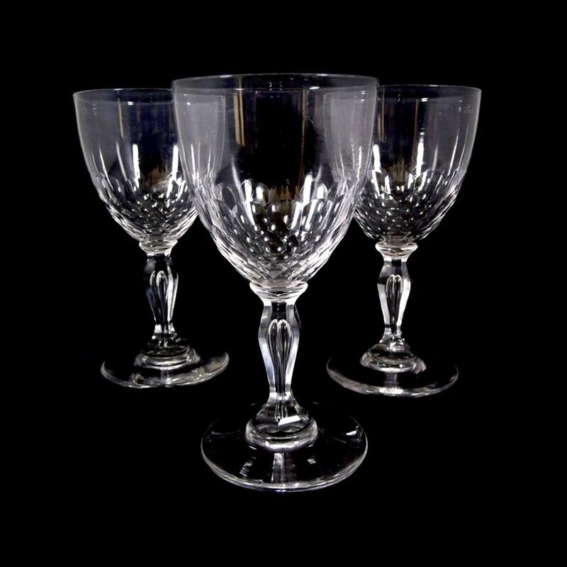 1st of 3. Southern wine glass, shaft with pierced air bubble, Val St. Lambert