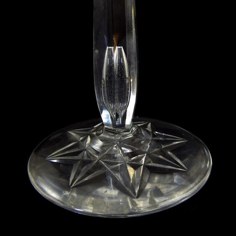 1st of 6. Stem glass made of crystal glass, Etna series, Val St. Lambert around 1920-25