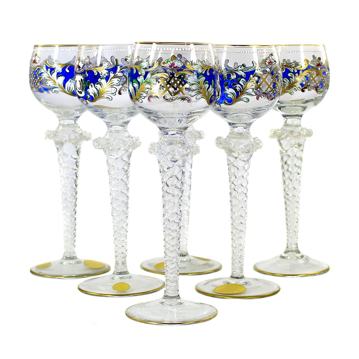 1st of 6. Theresienthal Roman with enamel decoration, form Palais, decoration Gloriette