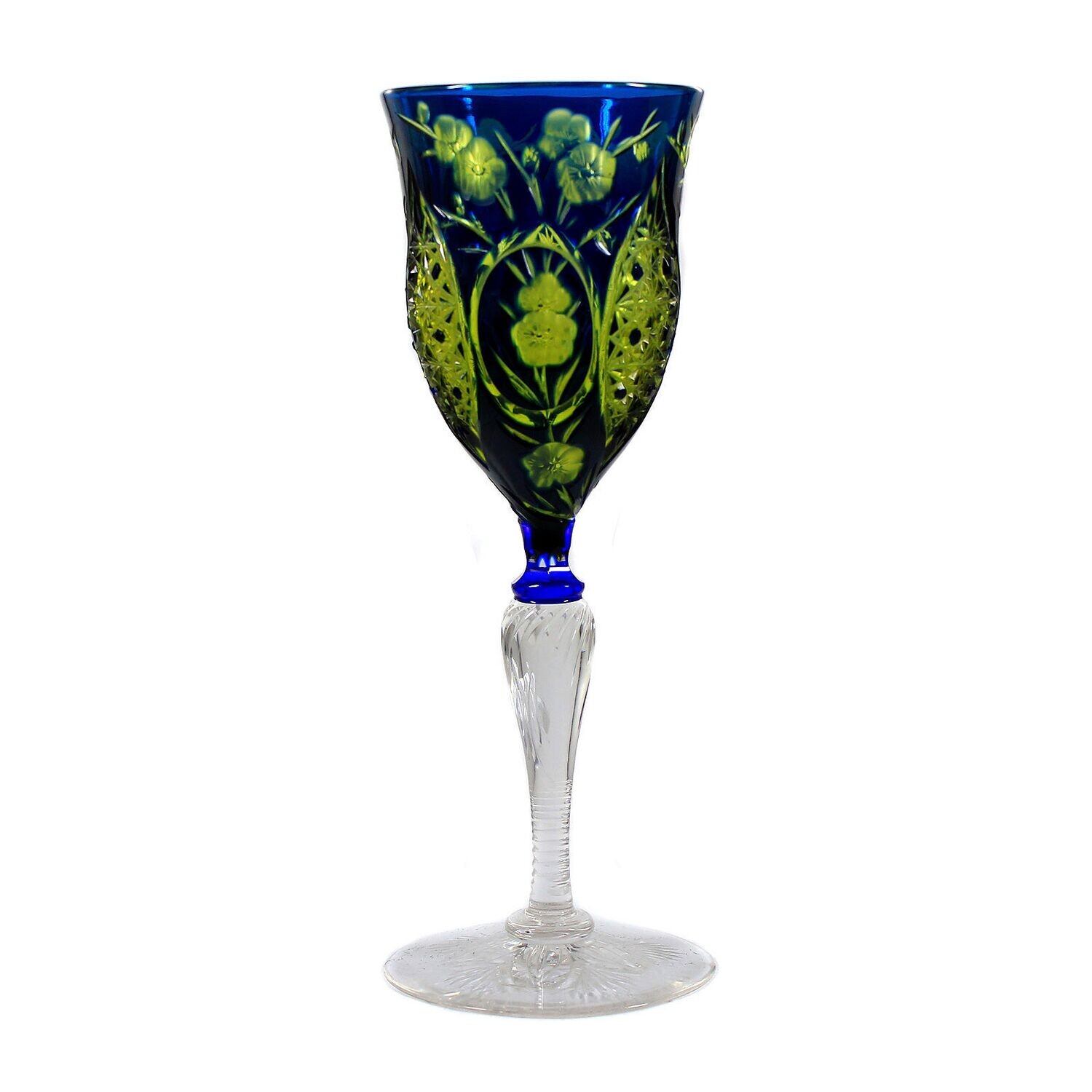 Stem glass with double overlay, Stevens &amp; Williams around 1900