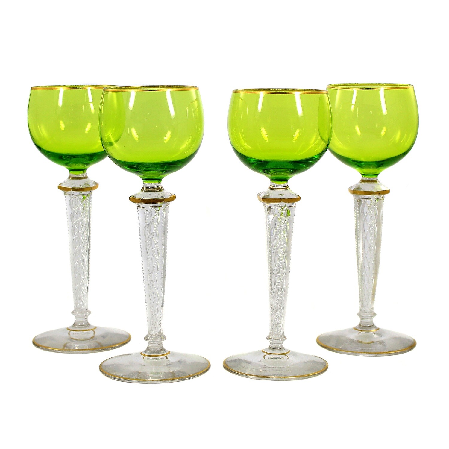1. of 4. Overlaid &amp; Air Filigree Stemware, Cristallerie Saint Louis