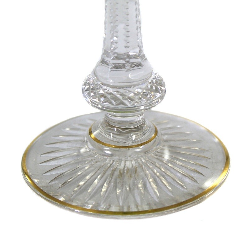 Stem glass with gold decoration, Cristallerie Saint Louis, Massenet series around 1900
