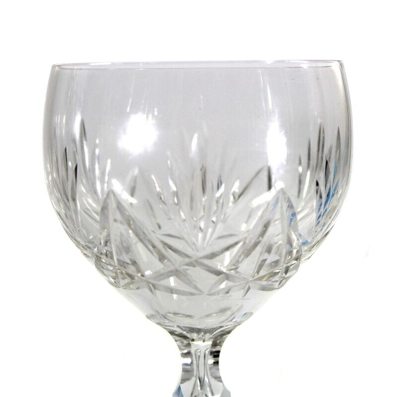Stem glass made of colorless glass with wedge-cut decoration around 1920