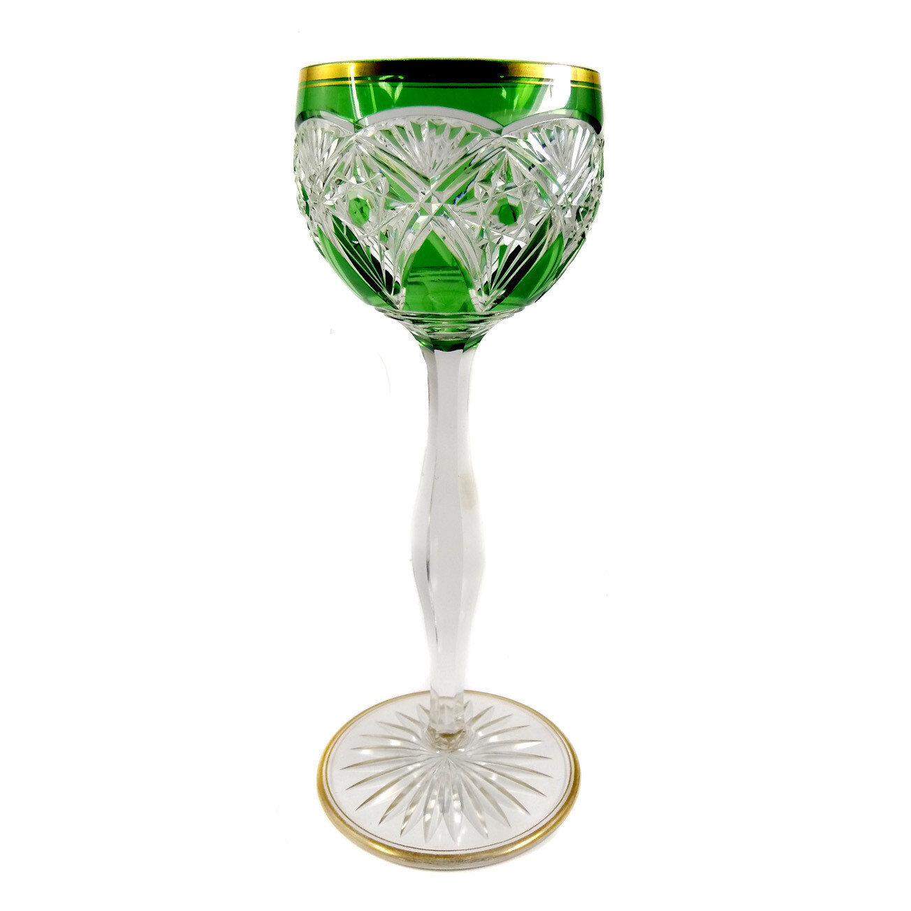 Stem glass with overlay &amp; decorative cut decoration, Cristallerie Baccarat around 1905