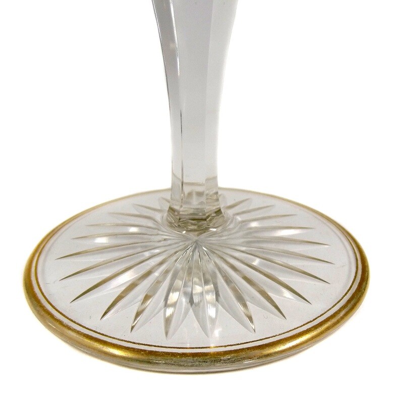 Stem glass with overlay &amp; decorative cut decoration, Cristallerie Baccarat around 1905