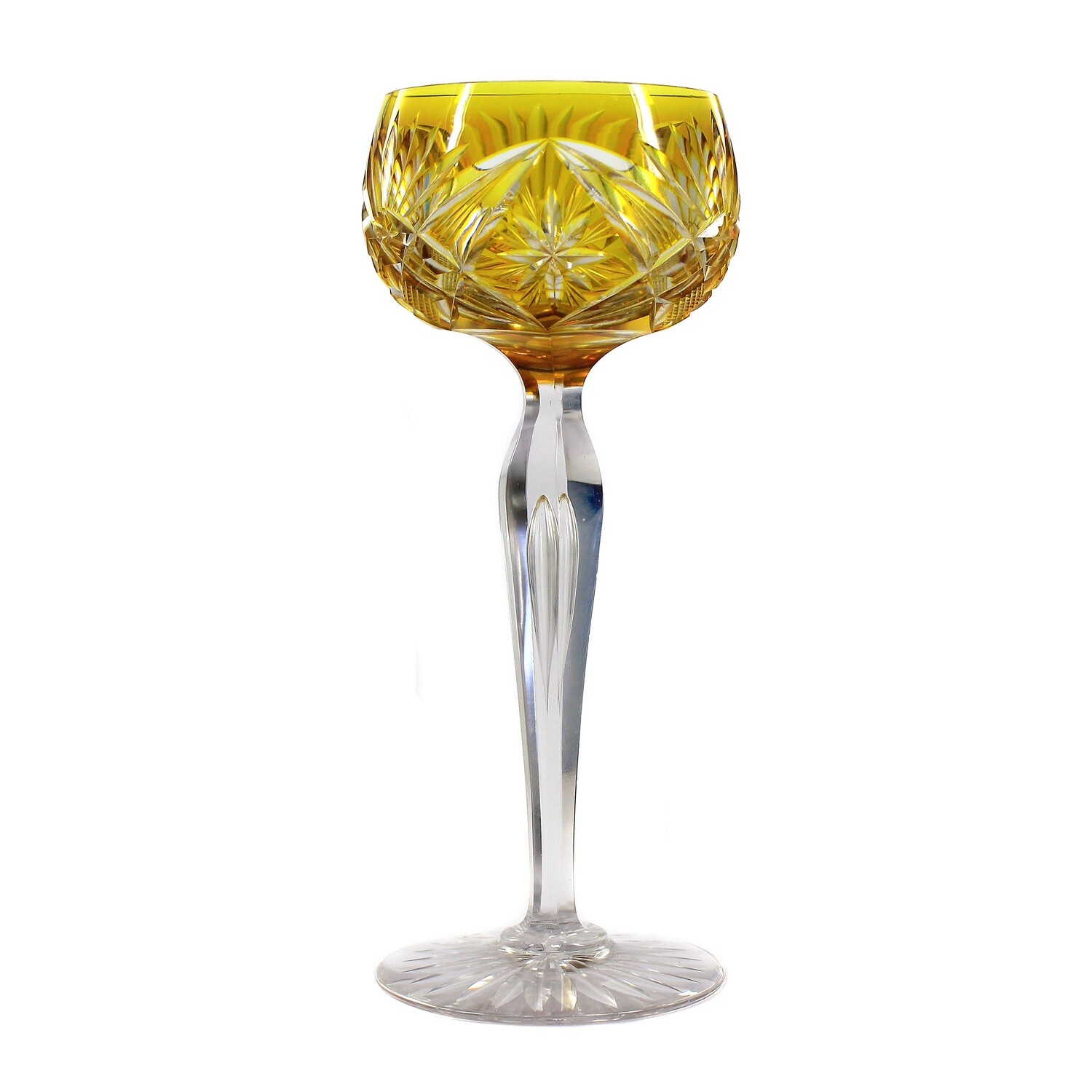 Stem glass with overlay, Rheinische Glashütten, Hanover model around 1920